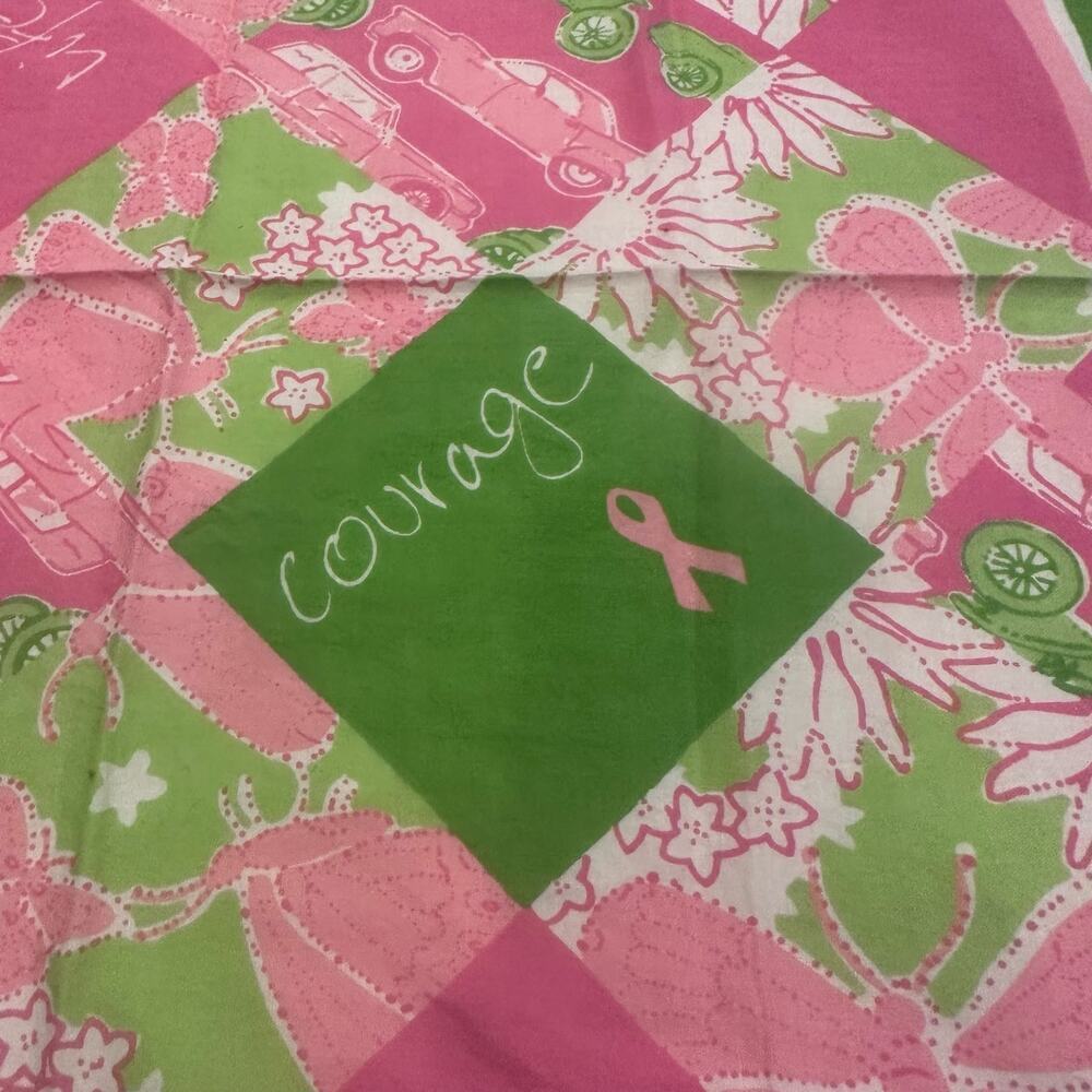 Lilly Pulitzer Square Handkerchief Pink and Green Accessories - Picture 3 of 4